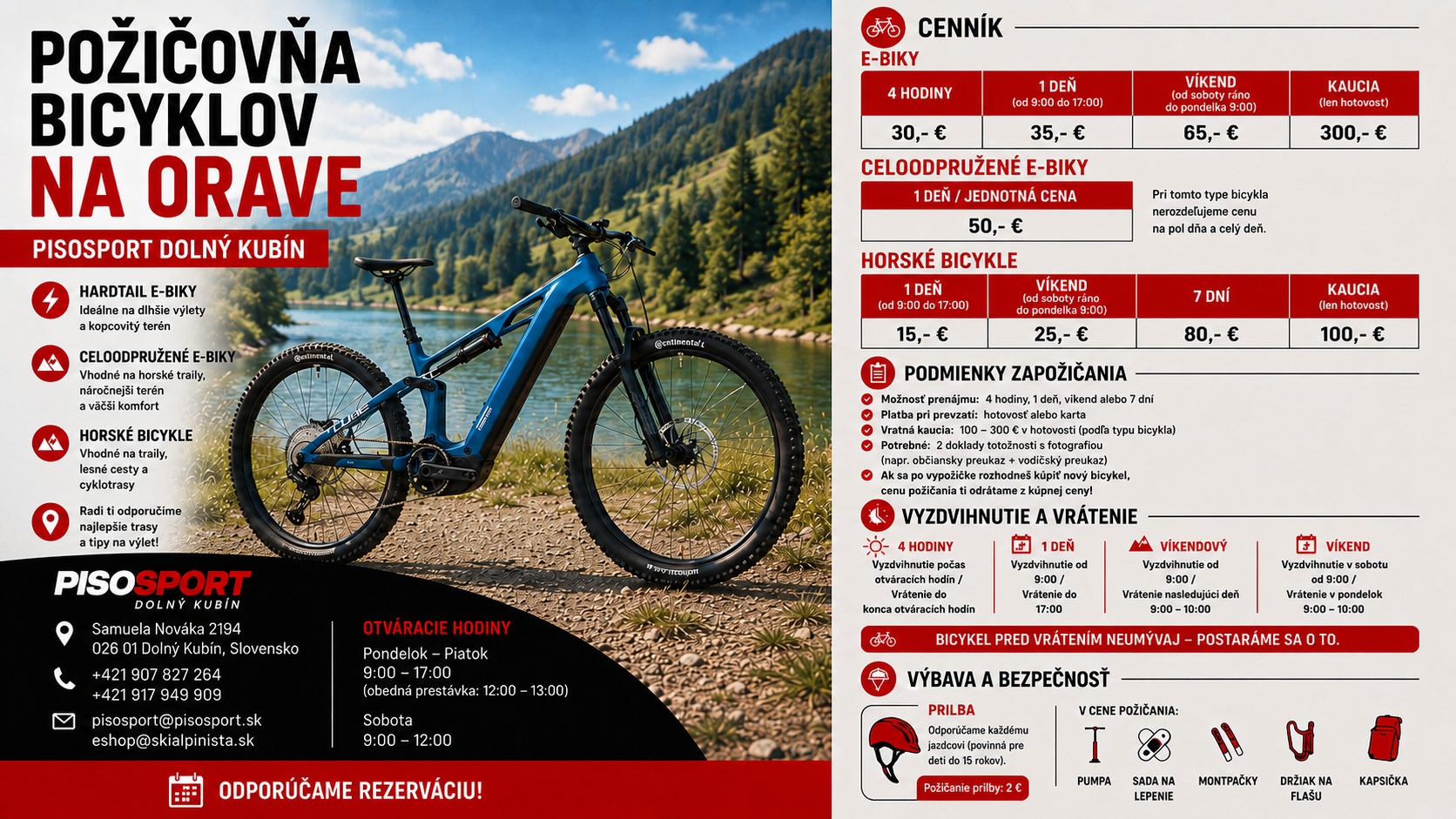 POŽIČOVŇA BICYKLOV DOLNÝ KUBÍN