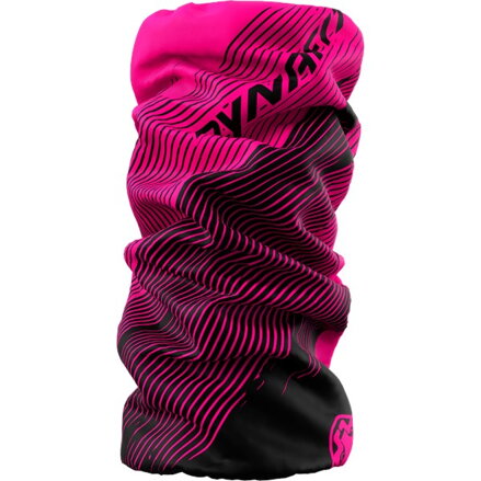 Nákrčník Dynafit LOGO NECK GAITER pink glo STRIPED 6074