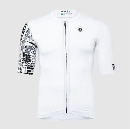 PISSEI PRIME cyklistický pánsky dres BIANCO