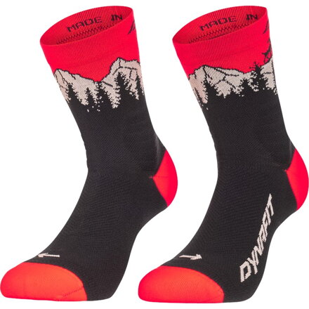 Ponožky Dynafit TRAVERSE MID 0912 black out ULTRA CORAL