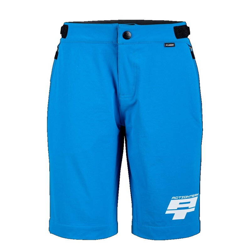 Detské cyklo nohavice Cube MTB Baggy ROOKIE X modré