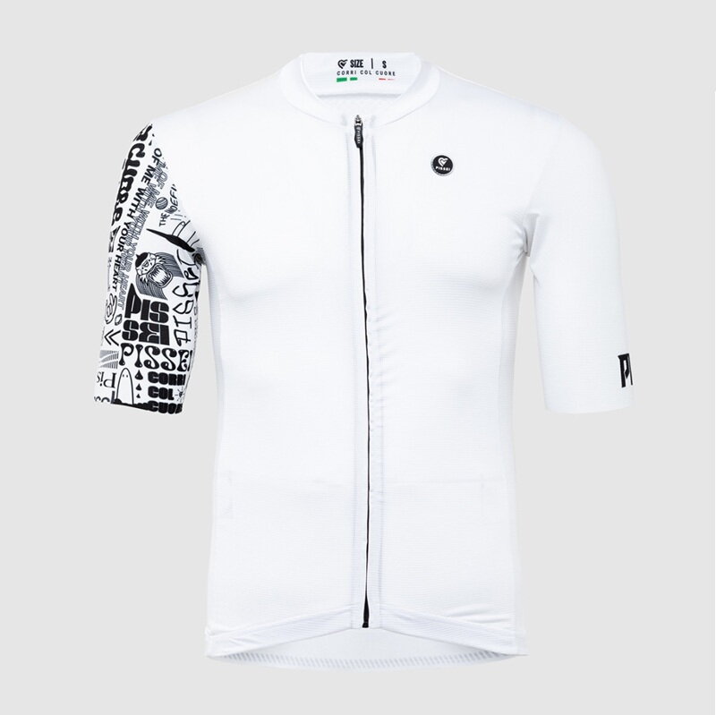 PISSEI PRIME cyklistický pánsky dres BIANCO