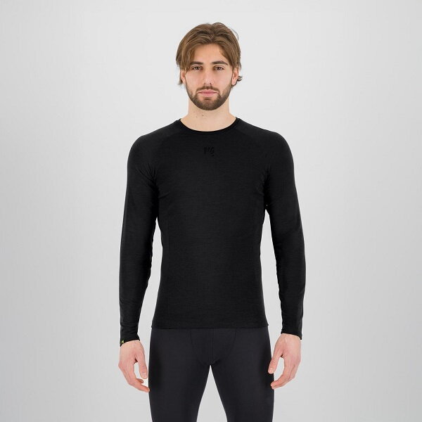 Pánske termo tričko s dlhým rukávom Karpos DINAMICO MERINO 130 400N Black Pánske termo tričko s dlhým rukávom Karpos DINAMICO MERINO 130 400N Black