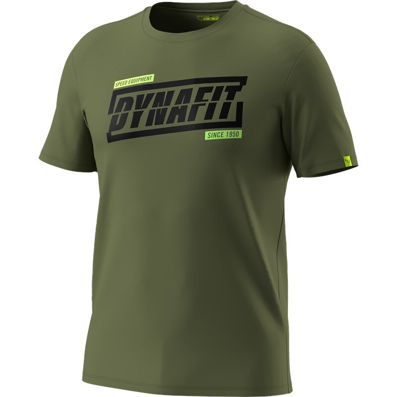 DYNAFIT Graphic Cotton 5A41 military green TABLOID pánske tričko